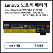 SB10K97582 01AV425 정품 레노버 노트북 배터리 T570 T580 T480