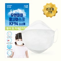 개별포장 KF94 유앤아이 오늘도맑음 유아 어린이 마스크 소소형 1매입, 30개, 화이트