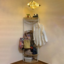 엘디에스 북유럽 골드 코너 옷걸이 행거 모서리 선반 구석 삼각 스탠드 벽행거