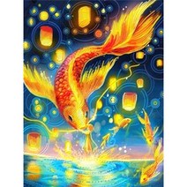 부귀재물 잉어 우드 직소퍼즐 동물 세로 행운 금전 상징 그림 300 500 1000조각 선물용 집중력향상 성인용 장난감, 06번, 300조각