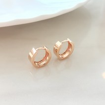 14k 원터치 미니 링 귀걸이 심플 데일리 딱붙는 귓볼 귓바퀴 깔끔한 작은 로즈골드 금침 실버