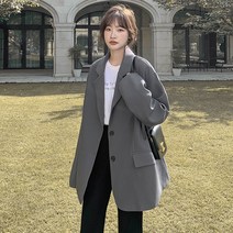 위위브렌 여성용 베이직 투버튼 자켓 세미 정장 데일리 아우터