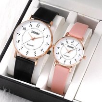 2pcs Fashion Simple Lovers Set Watches Luxury Men Women Leather Quartz Watch for Rose Gold Business