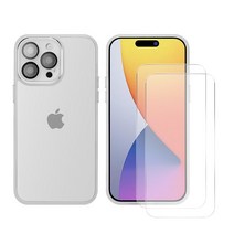 HEZO헤조 아크릴 투명 풀커버 카메라 보호 휴대폰 케이스+강화유리2매