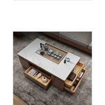 거실 리프트 테이블 소파 업 트랜스포머 좌식 탁자, 1.3 (흑백 캐비닛+흰색 조리대)