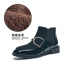 첼시 가죽 마틴 숏 부츠 여성 봄 가을 레이스업 워커 앵클 구두 235-250 통굽 3.5cm 버클