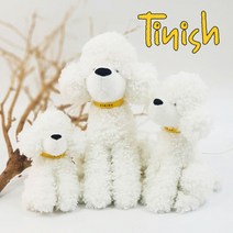 진짜같은 리얼 스탠다드 푸들 강아지인형 티니쉬 동물 애착 인형, 25cm