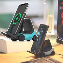 LinDesign 마그네틱 무선 충전기 지게차형 휴대폰 거치대 급속 충전, 화이트