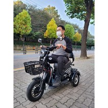 알엠티 삼륜 전동스쿠터 당일배송 KC인증 리튬배터리 완조립 국내배송 업그레이드RMT20AH04, 오렌지, 리튬2A주행거리30~40KM