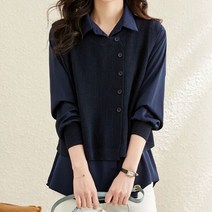 패션시그널 버튼조끼 레이어드 솔리드 블라우스 71BCB1