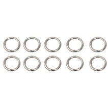 10X 스프링 후크 아연 합금 라운드 카라비너 ​​스프링 O 링 클립 후크 바인더 키 체인 지갑 어깨 끈 커튼, 은, 28mm