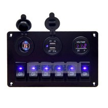 요트 캠핑카 전기판넬 스위치 컨트롤 박스 패널 제어, 새 패널 블루 라이트 15x9 전환, 1개