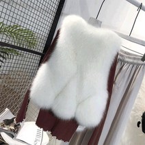 여성 밍크 조끼 숏 봄 가을 겨울 무지 브이넥 민소매 슬림핏 가디건 퍼 베스트 상의 mink vest women JX1504