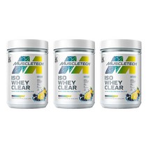 머슬테크 아이소 웨이 클리어 울트라-퓨어 프로틴 레몬 베리 블리자드, 503g, 3개