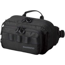 시마노 (SHIMANO) 정품 낚시 가방 힙색 보조 태클박스 로드 홀더 수납 물통 허리 백, M, 블랙