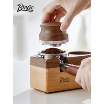 탬핑매트 커피탬퍼 탬핑기 Bincoo 커피 파우더 프레스 세트 세 개의 패들 조정 가능한 스테인레스 스틸베이스 밸런스 58mm 분배기, [12] [3종] 호두가루 천 + 호두가루 해머 + 호