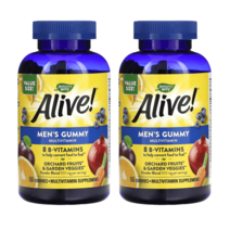 네이쳐스웨이 얼라이브 남자 종합비타민 라이코펜 엽산 이노시톨 맛있는 과일 맛 구미젤리, 150구미 x 2개