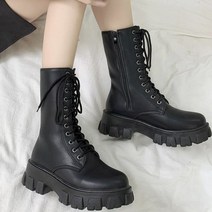 오너클랜 레이스업 여자 첼시워커 셀럽슈즈 워크부츠 부티힐 구