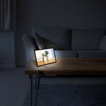 쉽지 A4 탁상용 LED 라이트패널 메뉴판 광고판 조명액자, 실버
