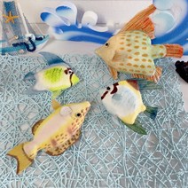 여름 바다 파도 열대어 물고기 바다 그물 인테리어 소품 디자인 아이디어 상품, 빅야자수화이트