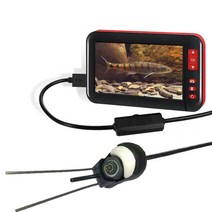 어군탐지기 낚시카메라 휴대용어탐기 4.3 인치 터치 스크린 수중 낚시 카메라 hd 내시경 카메라 usb android type c 3 in 1 케이블 (낚시 릴 브래킷 포함), 노란색