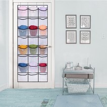 24칸 다기능 문 위의 메쉬 포켓 수납 정리함 양말정 리함 속옷 정리함 모자 정리대 신발 수납장, White