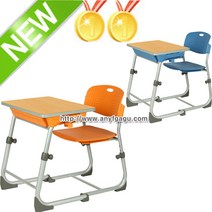 HS파보책걸상(핸들형)2 높낮이 학원 학원용책상 학생용 연수용 학교 교육 공부방 교실 수강용 강의실 1인용, 블루, 비치