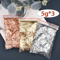 서예문진 쇠문진 유리문진 책 문진 누르개 모조 골드 슬리버 구리 호일 스팽글 반짝이 잎, 15g-3색