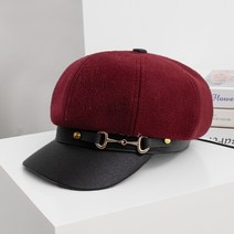 베레모 여 가죽 팔각모