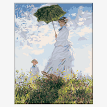 빅사이즈(물감 3배) 모모픽스페인팅 DIY명화그리기 모네 양산을 쓴 여인 75x60cm 발레리나 연습실 대형 큰 칸 따라하기 쉬운
