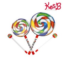 유아용 손잡이드럼x1개 유아용드럼 캔디형 롤리팝드럼 손잡이스틱드럼 재롱잔치북, 중형