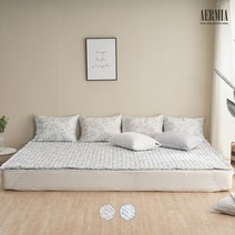 [에르미아] 세레니티 풍기인견 패밀리 패드 겸 카페트 침대 매트패드 패밀리사이즈 (170x210), 그레이