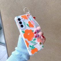 삼성 A52 휴대 팔찌 S21 작은 신선한 투명 A72 예술적 꽃 S21ultra 유행 한국식 보호 케이스 5G 적합 A82 방울 실리콘 A71 보호 여성