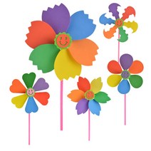 연아트 EVA 바람개비 7인용 만들기 모음 재료 어린이집 유아 유치원, 7개, 06_바람개비_잎사귀