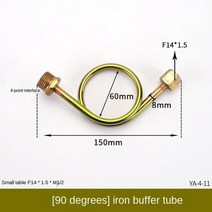 보일러호스스테인레스 스틸 압력 게이지 버퍼 튜브 더블 헤드 M20 * 1.5 보일러 고압 미터 콘덴서 특수 모, 10 YA-4-11