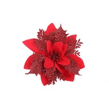 크리스마스 트리 장식 오너먼트 소품 장식볼 믹스볼 샤이니 세트, 포인꽃장식(14cm)-포인세티아(10/세트)