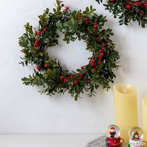 크리스마스 열매 리스 장식 / 조화 캔들링 인테리어 소품 센터피스, 대