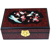 칠기 사주 혼수 결혼 혼례함 포장 현금예단함 앤틱 함 골동품, 자물쇠가 없는 붉은 난초 선물