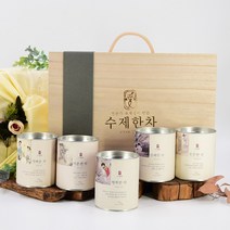자연애 외국인선물 수제한차 5종 선물세트, 1개, 수제한차5종세트+보자기포장+아이보리