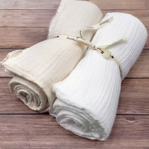 대폭 면 100% 피그먼트 바이오워싱 요루 삼중거즈 2색상 - 백아이 네츄럴