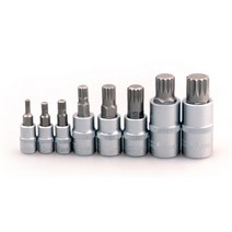 8pcs 14quot 38quot 12quot torx bit sockets set adapter allen key spline bits universal head for torq, 협력사, 은, 8개