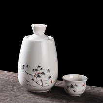 사케잔 전통주 세트 일본 전통주 잔 도쿠리 세트, 멜로우 스타일(로터스 라임) 3점 세트