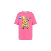 모스키노 테디베어 모티프 여성 오가닉 코튼 티셔츠 V07010441 PINK