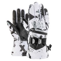 여성 남성 스키 장갑 방한 방수 스노우 보드 벙어리 전문 터치 스크린 양털 따뜻한 초경량 방수 오토바이 열 눈, M, 검정 흰색