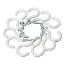 흰색 머그잔 숄더 옷걸이 컵 후크 튼튼한 나사 천장 후크 컵 10 개, 1 inch white