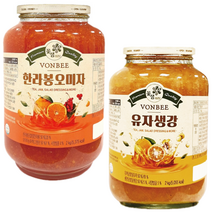 꽃샘 식품 본비 꿀 유자 생강청 한라봉청 2kg x 2병 생강차 유자청 생강청 생강꿀차, 꽃샘 한라봉오미자 2kg + 유자생강 2kg