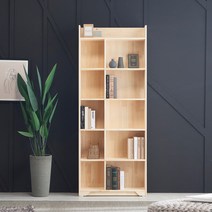 씨앤씨구스 원목책장 트리진 엘핀 미송원목 800 5단책장 오픈형 책장, 내추럴