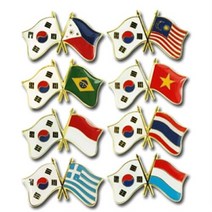아트박스/로고마크 국기교차뺏지(필리핀브라질인도네시아그리스말레이시아베트남태국룩셈부르크)