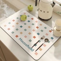 식기건조대 식기건조매트 드라잉 주방건조매트, 상세 페이지 참고, 타오색깔 사각형배수 매트 40x50cm