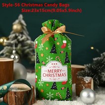 크리스마스 양말 산타 선물 가방 사탕 눈송이 크리스프 백 드로스트링 메리 장식 가정용 새해 2024 10 개, 11.56crutch
